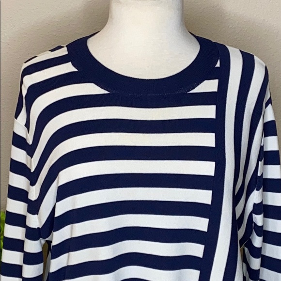 TOPSHOP Striped Crewneck Sweater Size 10 - Picture 3 of 15